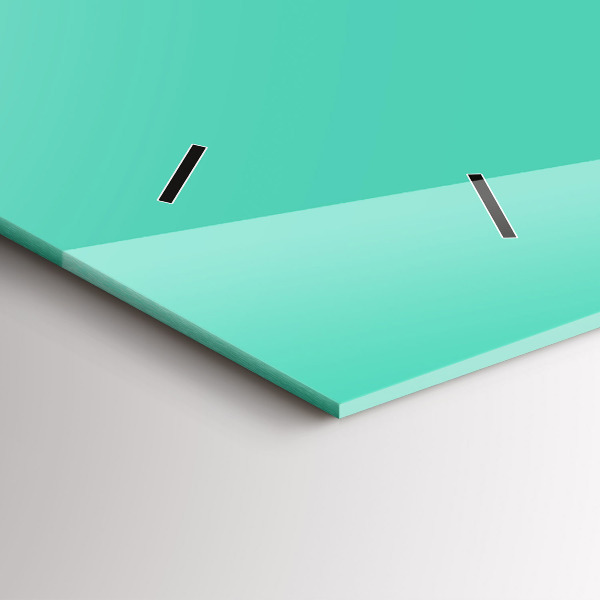 Ceas orizontale de perete din sticlă Culoare turcoaz