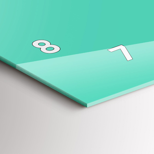 Ceas orizontale de perete din sticlă Culoare turcoaz