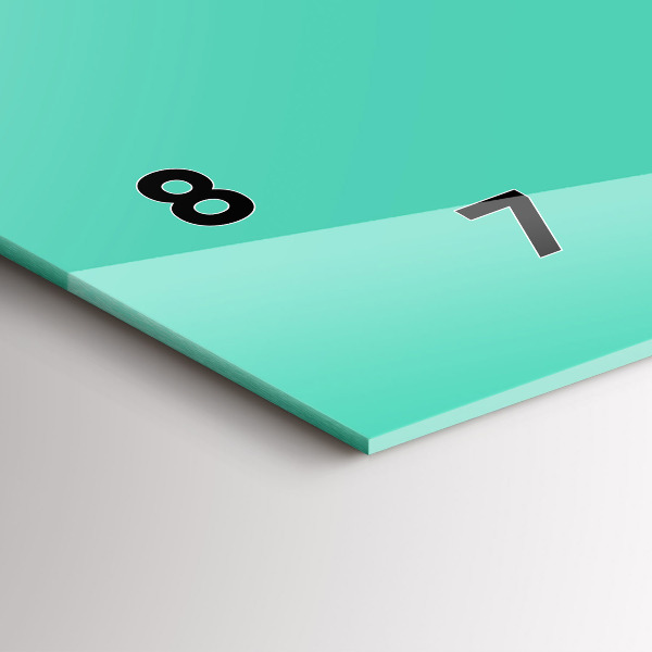 Ceas orizontale de perete din sticlă Culoare turcoaz