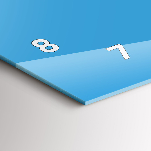 Ceas orizontale de perete din sticlă Culoare albastru