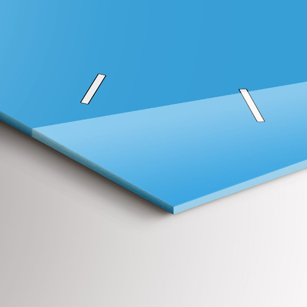 Ceas orizontale de perete din sticlă Culoare albastru