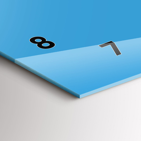 Ceas orizontale de perete din sticlă Culoare albastru