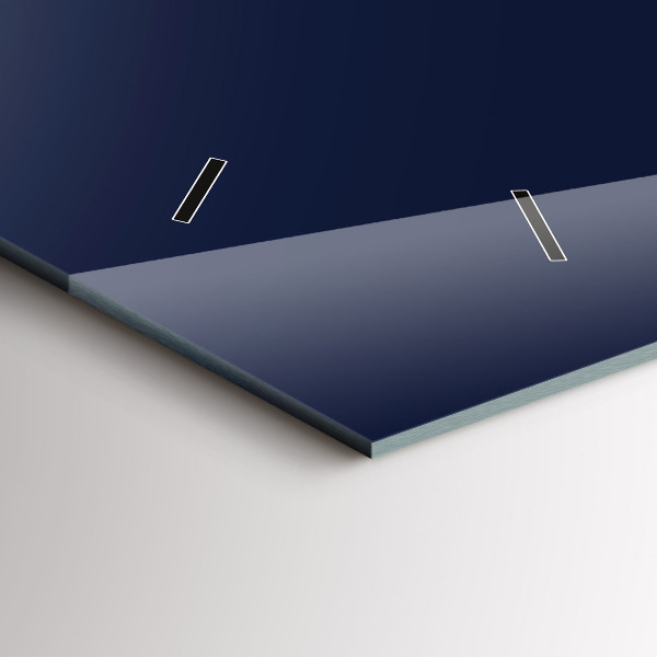 Ceas orizontale de perete din sticlă Culoare bleumarin închis