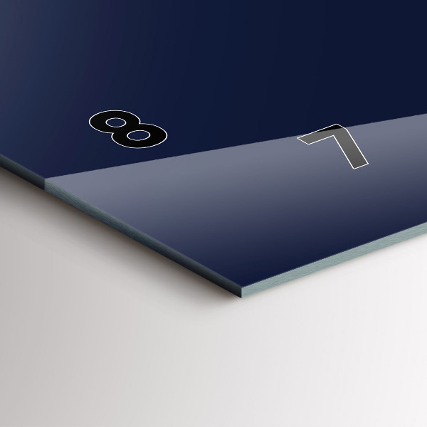 Ceas orizontale de perete din sticlă Culoare bleumarin închis