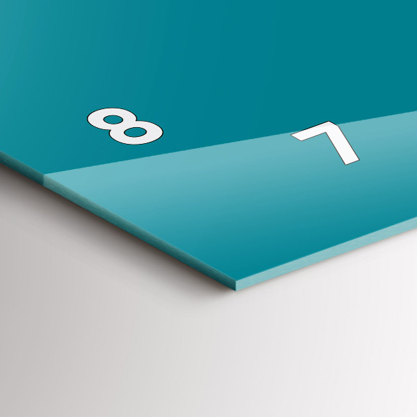 Ceas orizontale de perete din sticlă Culoarea mării