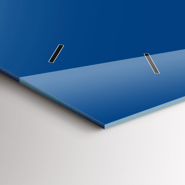 Ceas orizontale de perete din sticlă Culoare albastru