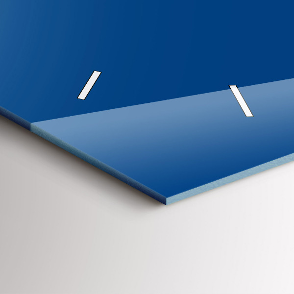 Ceas orizontale de perete din sticlă Culoare albastru