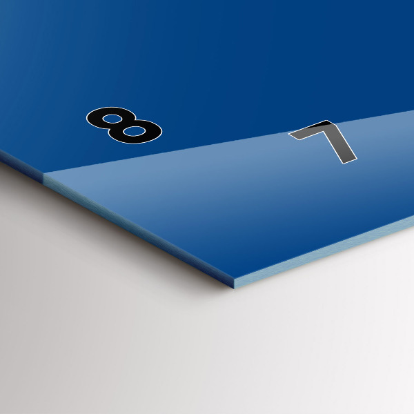 Ceas orizontale de perete din sticlă Culoare albastru