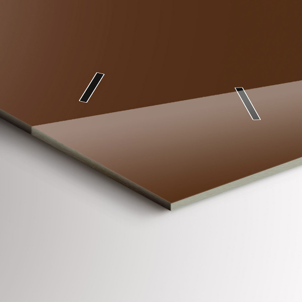 Ceas orizontale de perete din sticlă Culoare maro