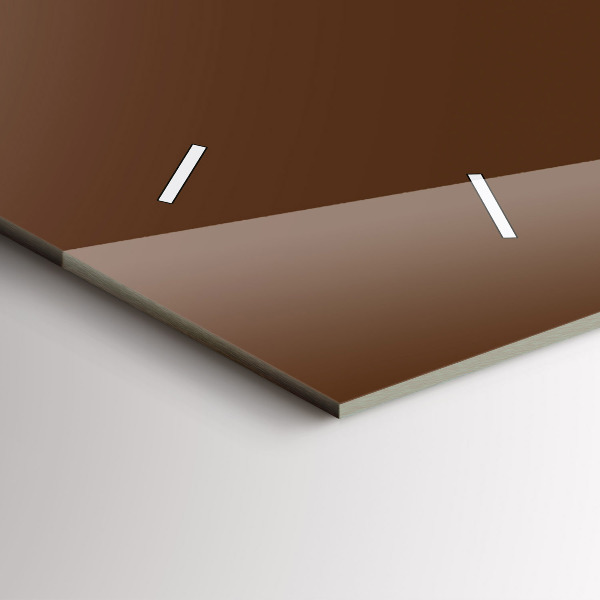 Ceas orizontale de perete din sticlă Culoare maro