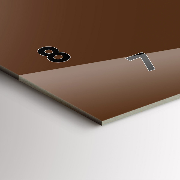 Ceas orizontale de perete din sticlă Culoare maro