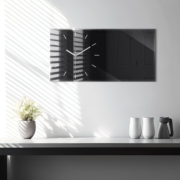 Ceas orizontale de perete din sticlă Culoare: negru