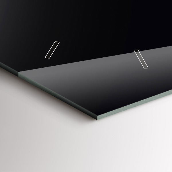 Ceas orizontale de perete din sticlă Culoare: negru