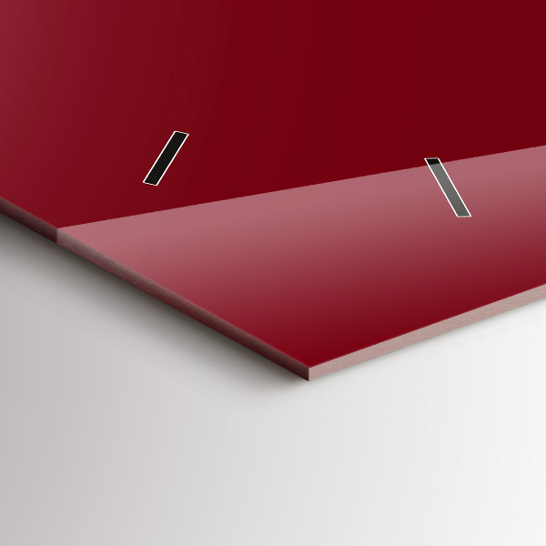 Ceas orizontale de perete din sticlă Culoare visiniu