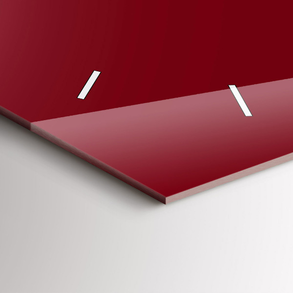 Ceas orizontale de perete din sticlă Culoare visiniu