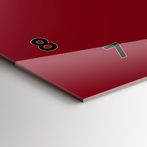 Ceas orizontale de perete din sticlă Culoare visiniu