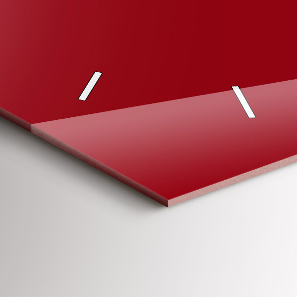 Ceas orizontale de perete din sticlă Culoare roșu