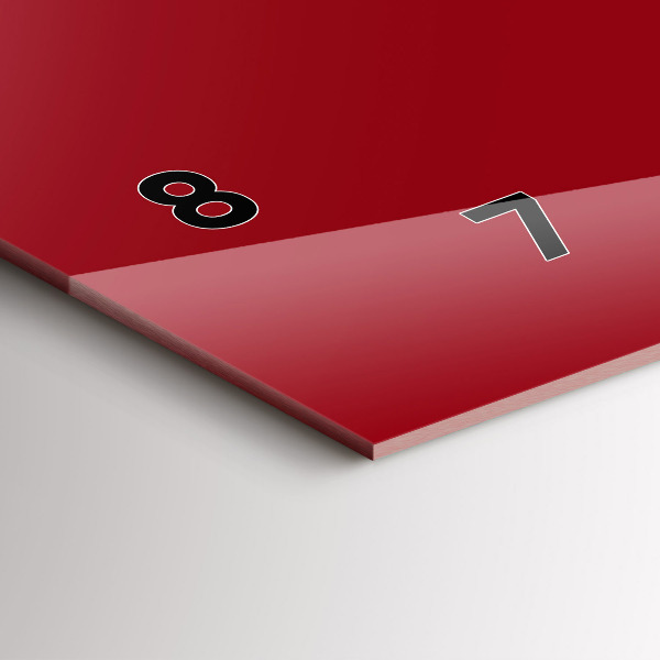 Ceas orizontale de perete din sticlă Culoare roșu