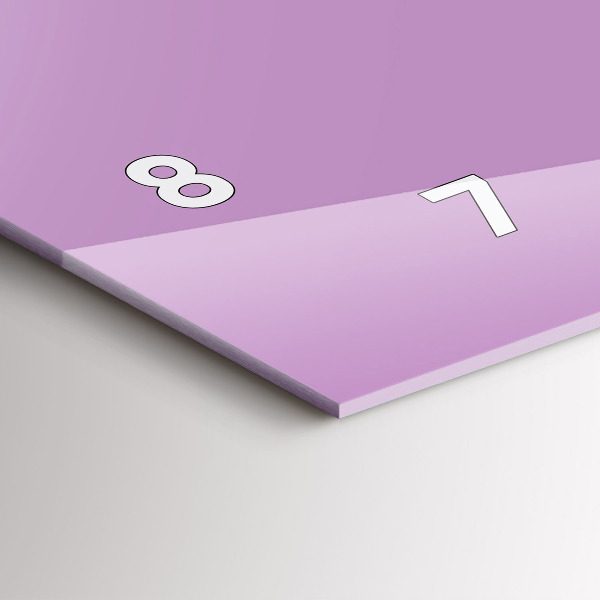 Ceas orizontale de perete din sticlă Culoare liliac