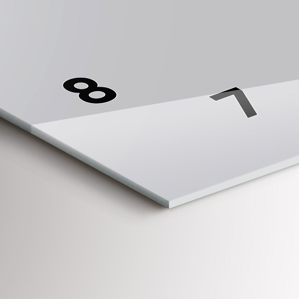 Ceas orizontale de perete din sticlă Culoare gri deschis