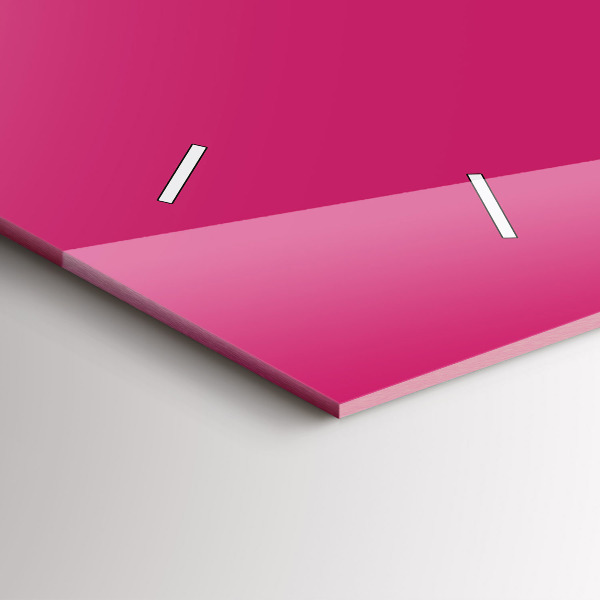 Ceas orizontale de perete din sticlă Culoare roz puternic