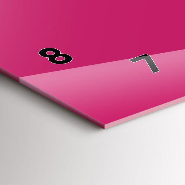 Ceas orizontale de perete din sticlă Culoare roz puternic