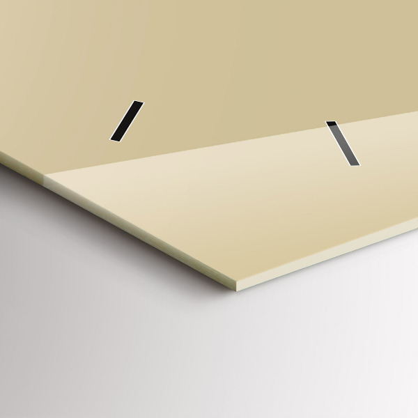 Ceas orizontale de perete din sticlă Culoare bej