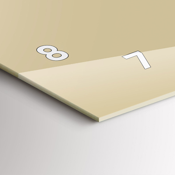 Ceas orizontale de perete din sticlă Culoare bej