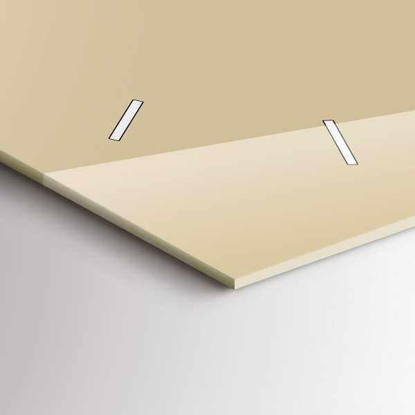 Ceas orizontale de perete din sticlă Culoare bej