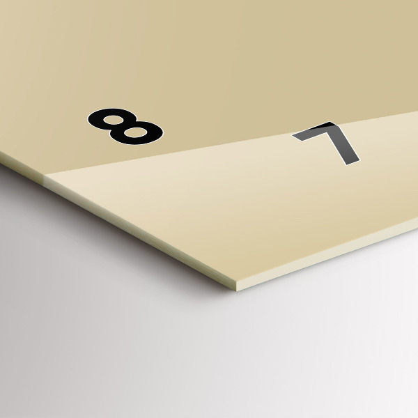 Ceas orizontale de perete din sticlă Culoare bej