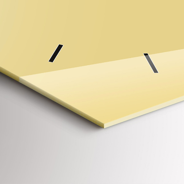 Ceas orizontale de perete din sticlă Culoare crem