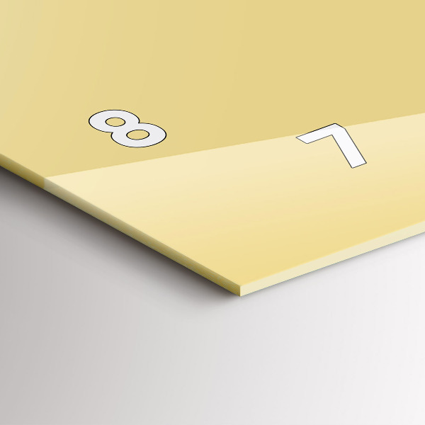 Ceas orizontale de perete din sticlă Culoare crem