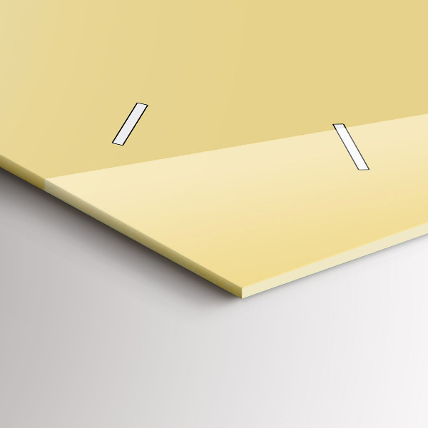 Ceas orizontale de perete din sticlă Culoare crem