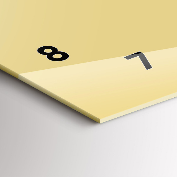 Ceas orizontale de perete din sticlă Culoare crem