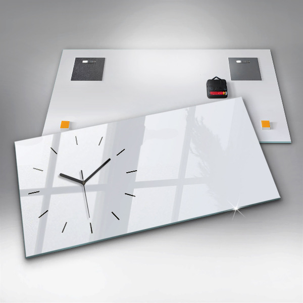 Ceas orizontale de perete din sticlă Culoare alb închis