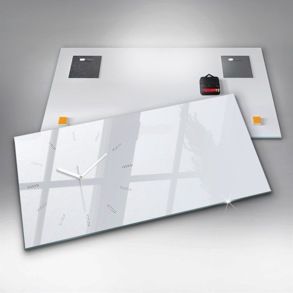 Ceas orizontale de perete din sticlă Culoare alb închis