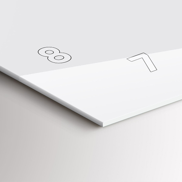 Ceas orizontale de perete din sticlă Culoare alb închis