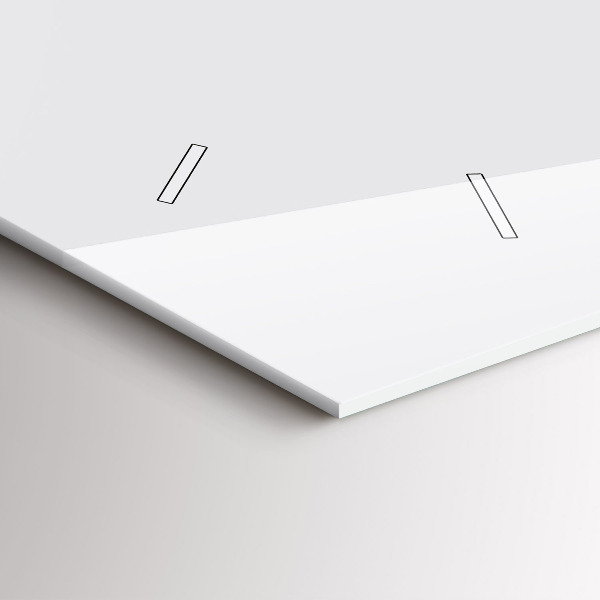 Ceas orizontale de perete din sticlă Culoare alb închis