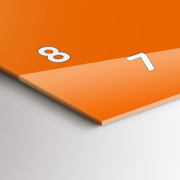 Ceas orizontale de perete din sticlă Culoare portocalie