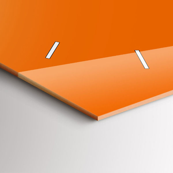 Ceas orizontale de perete din sticlă Culoare portocalie