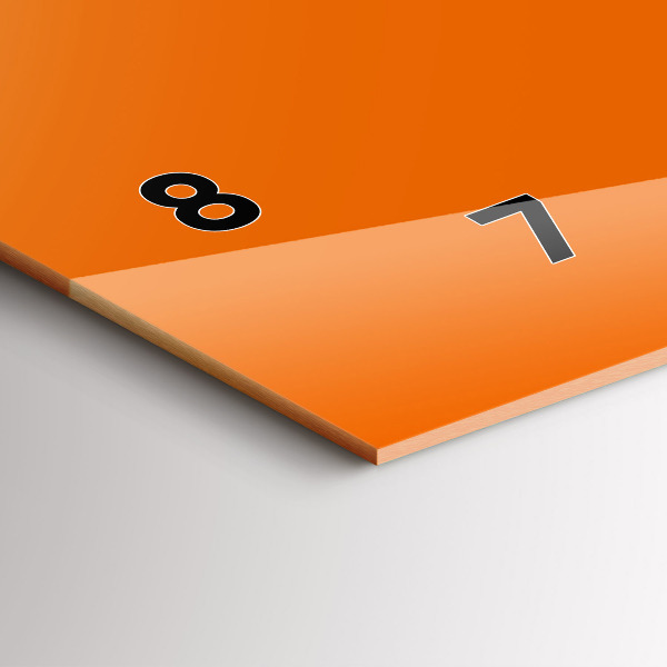 Ceas orizontale de perete din sticlă Culoare portocalie