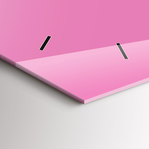 Ceas orizontale de perete din sticlă Culoare roz