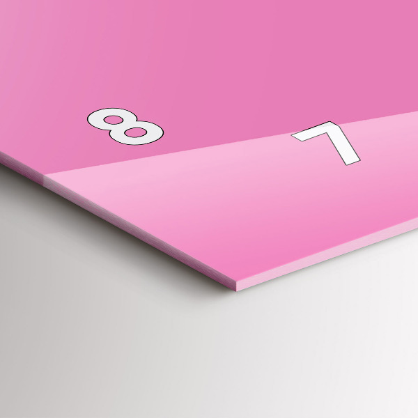 Ceas orizontale de perete din sticlă Culoare roz