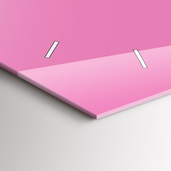 Ceas orizontale de perete din sticlă Culoare roz