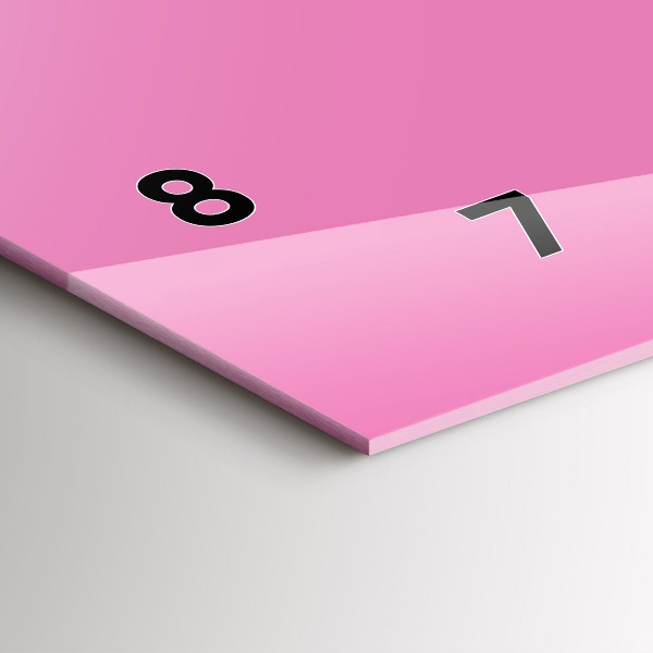 Ceas orizontale de perete din sticlă Culoare roz