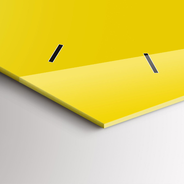 Ceas orizontale de perete din sticlă Culoare galben deschis