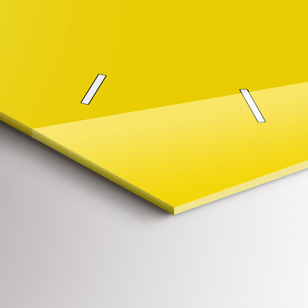 Ceas orizontale de perete din sticlă Culoare galben deschis