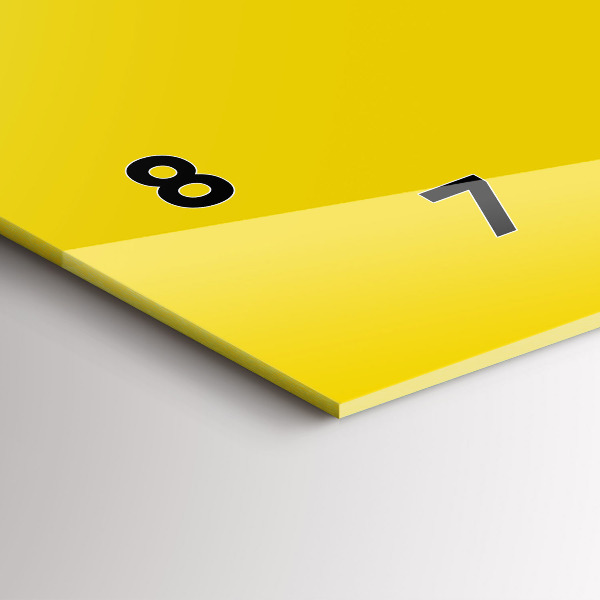 Ceas orizontale de perete din sticlă Culoare galben deschis