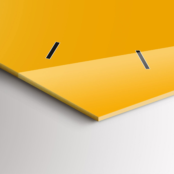 Ceas orizontale de perete din sticlă Culoare: galben-auriu