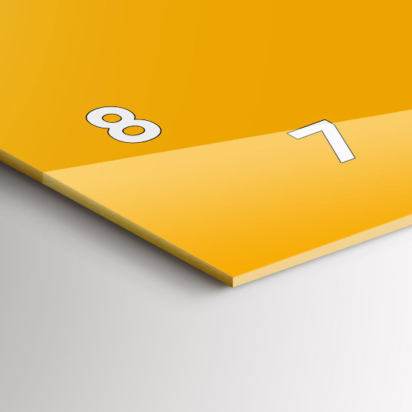 Ceas orizontale de perete din sticlă Culoare: galben-auriu